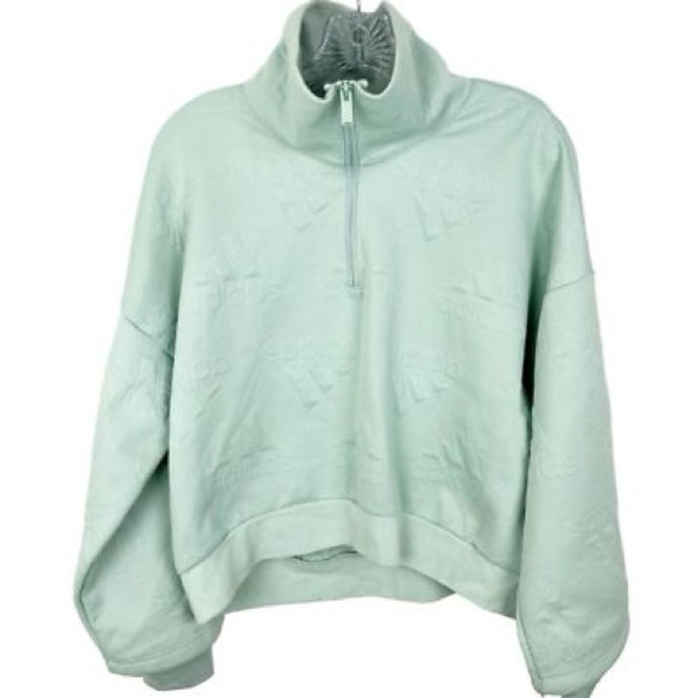 Adidas sweatshirt size xl quarter zip mint green logo